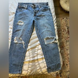 Gap distressed boyfriend jeans.